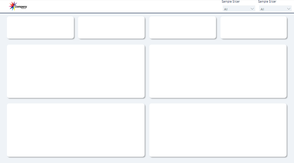 Cards & Slicer - 1 Page | Free Power BI Template