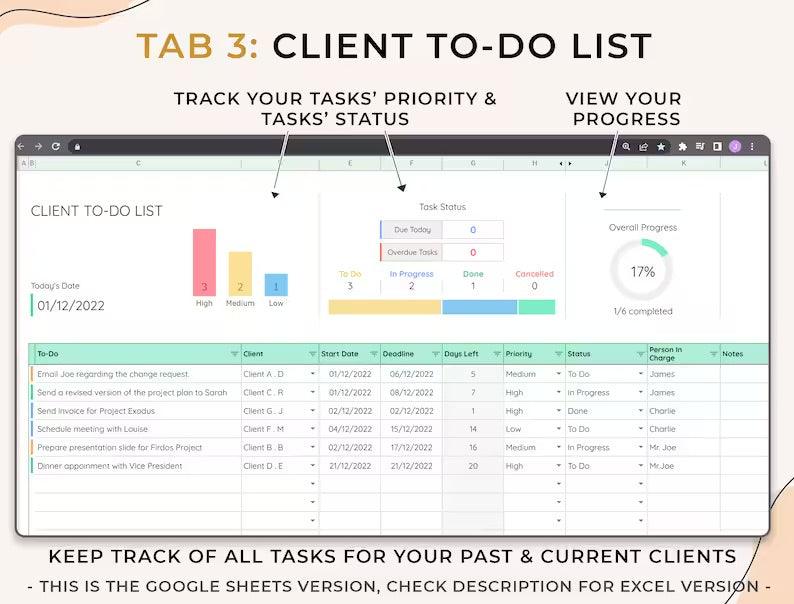 Client Tracker | Small Business Template - Beckman Analytics LLC